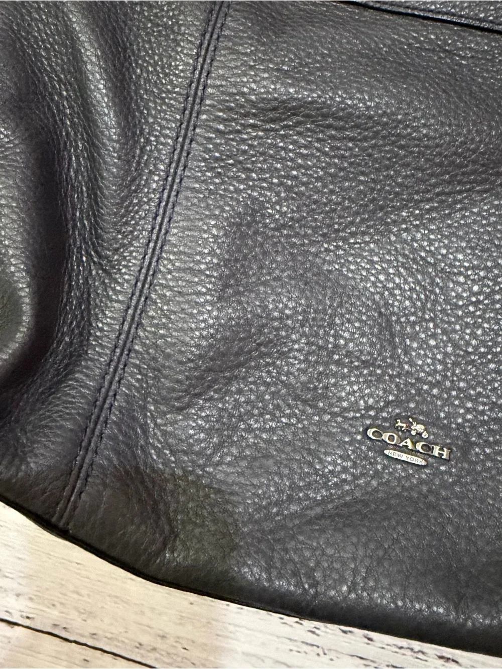 Coach Black Pebbled Leather Satchel / Shoulder Bag with Crossbody Strap